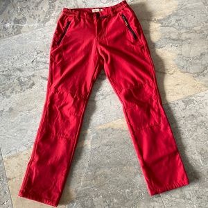 Women red pants size 28 (small) fleece,lined,hiking,waterproof,winter,ski,snow